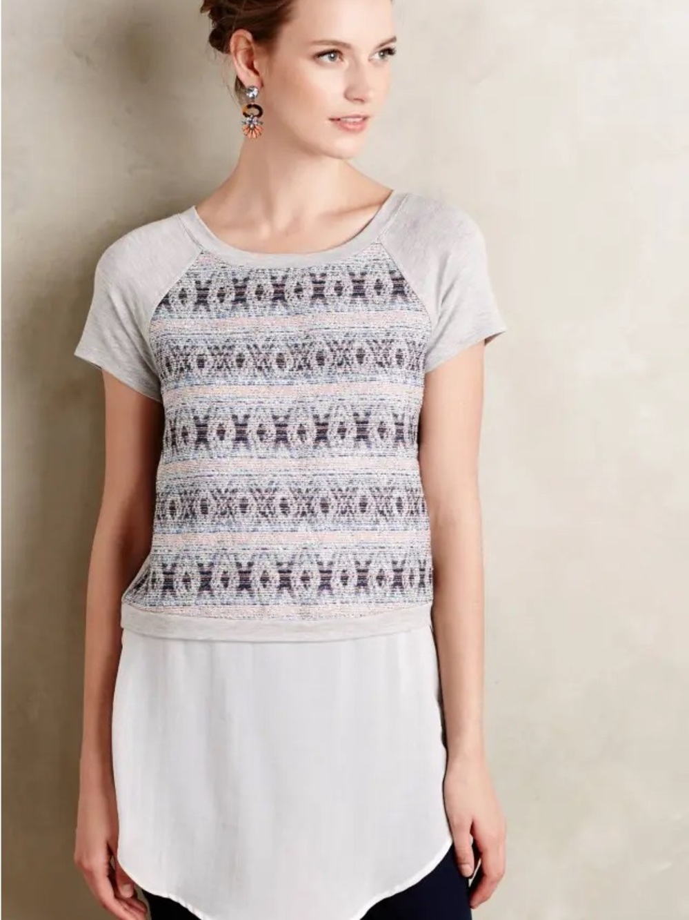 Anthropologie Dolan Left Coast Mixed Media Top